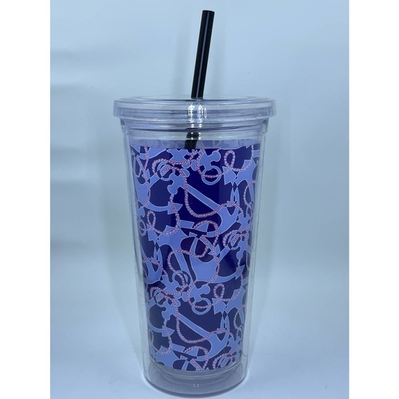 Two Lilly Pulitzer Cold Tumblers with Straws - Picture 5 of 9